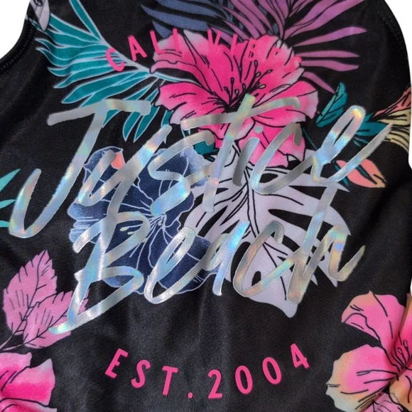 2/$20 Black Floral Swimsuit And Bucket Hat - Picture 3 of 4